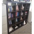 Espresso 16 Compartment Bookcase Shelf Unit